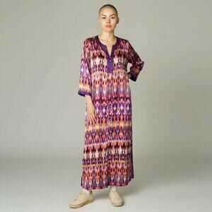 Oscar de la Renta Caftan House Robe Housedress Size XS Colorful
